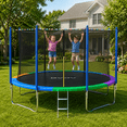 thumbnail image 1 of GVDV Outdoor Trampoline, 12' Backyard Recreational Trampoline with Enclosure for Kids & Adults, 1 of 9