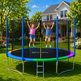 thumbnail image 1 of GVDV Outdoor Trampoline, 12' Backyard Recreational Trampoline with Enclosure for Kids & Adults, 1 of 9