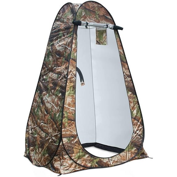 GVDV Pop Up Privacy Tent Portable Shower Tent with Mat for Outdoor Beach Fishing Hiking Travel for Camping Instant Camp Toilet Bathroom Changing Dressing Room Shelter, Extra-Tall, UPF 50+