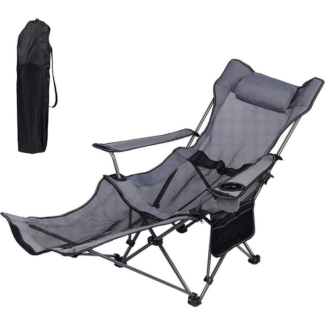 GVDV Portable Folding Camping Chair, Reclining Camping Chair with ...