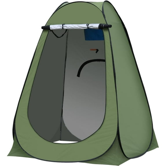 GVDV Portable Pop up Privacy Tent, Outdoor Camping Bathroom Toilet Shower Tent with Carrying Bag, Green
