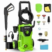 GVDV Electric Pressure Washer, 3400 PSI 2.1 GPM with Foam Cannon & 5 Nozzles, 26.4ft Cord & 24.6ft Hose Power Washer for Patios, Cars, Decks