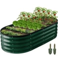 thumbnail image 1 of GVDV Galvanized Raised Garden Bed Outdoor, 4x2x1ft Backyard Oval Metal Planter Box with Easy Assembly, for Gardening Vegetables, Fruits, Flowers - Green, 1 of 8