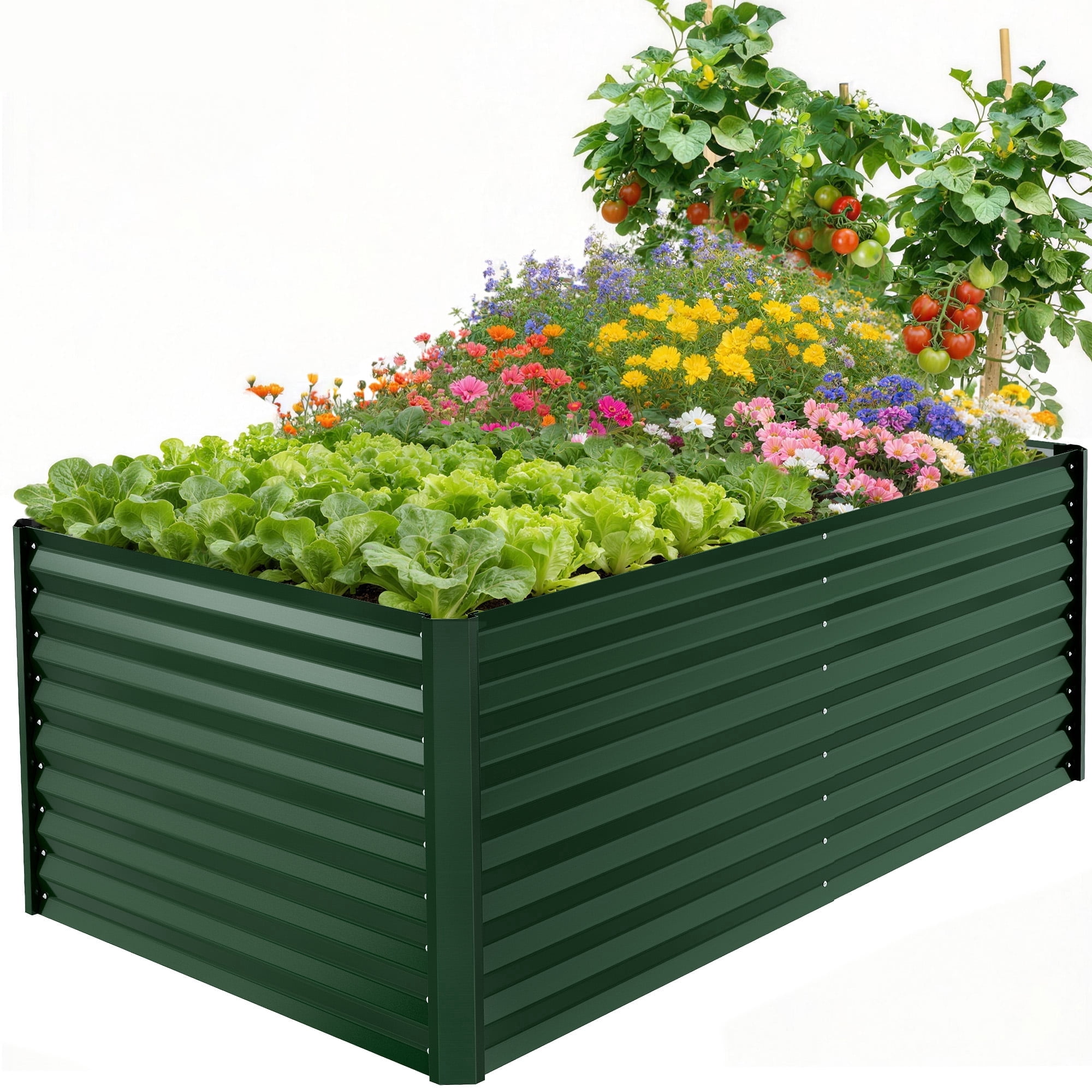 GVDV Raised Garden Bed 6x3x2ft Outdoor, Metal Raised Bed Kit for Backyard, Deep Root Planter Box for Gardening Vegetables, Fruits, Flowers, Rust-Proof, Easy Assembly