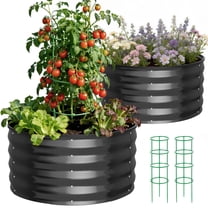 GVDV Raised Garden Bed Outdoor, 2Pcs 2x2x1ft Metal Raised Beds Kit for Backyard, Round Garden Beds for Gardening Vegetables Flowers Fruits Herbs, Easy Assembly