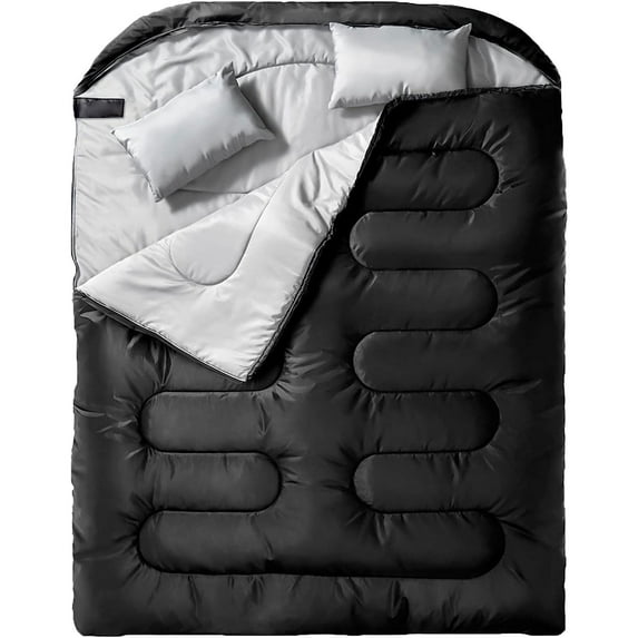 GVDV Waterproof Double Sleeping Bag, Black