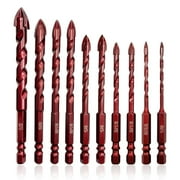 GVHAKG Masonry Concrete Drill Bit Set 10 Pcs  for Tile Glass Metal Brick Plastic Wood （1/8" to 1/2" ）