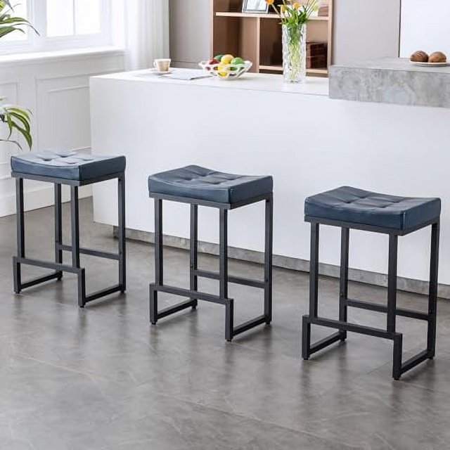 GVJMTKP Stools 24" Counter Height Stools Faux Leather Barstools for