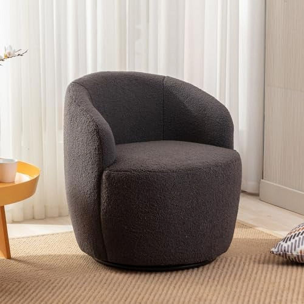 GVJMTKP Swivel Barrel Chair Teddy Sherpa Upholstered Modern Round