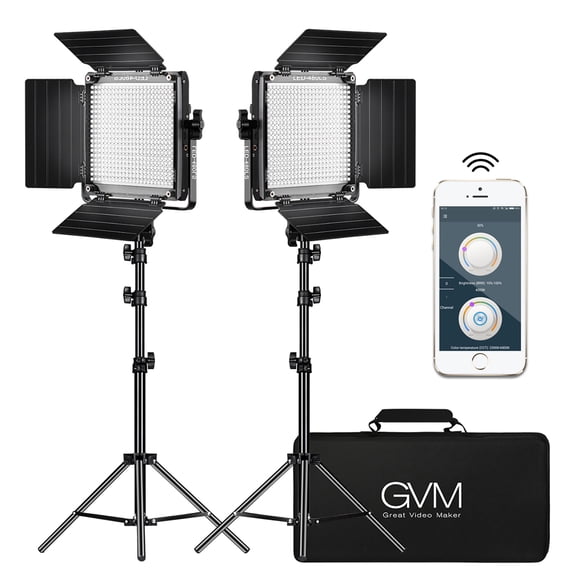 Sofe Color GVM 480LS 29W Bi-Color Soft LED Panel 2-Light Kit - Walmart.com