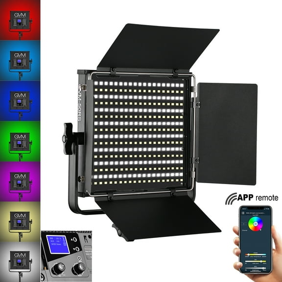 GVM 50RS RGB LED Video Light CRI97+ Adjustable 2000K-5600K LED Continuous Light