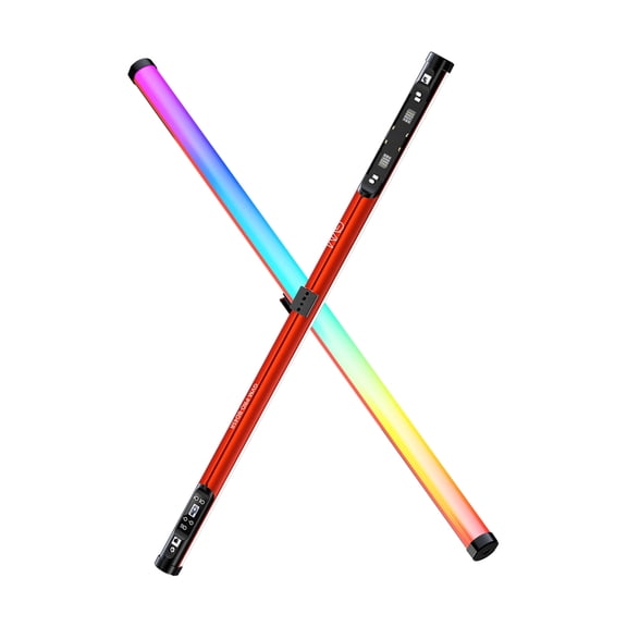 GVM BD45R Bi-Color RGB LED Tube Wand 2-Light Kit, 4'