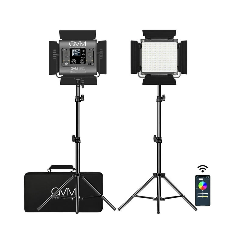 GVM 800D-RGB LED Light Panel (2-Light Kit) for Photography & Video
