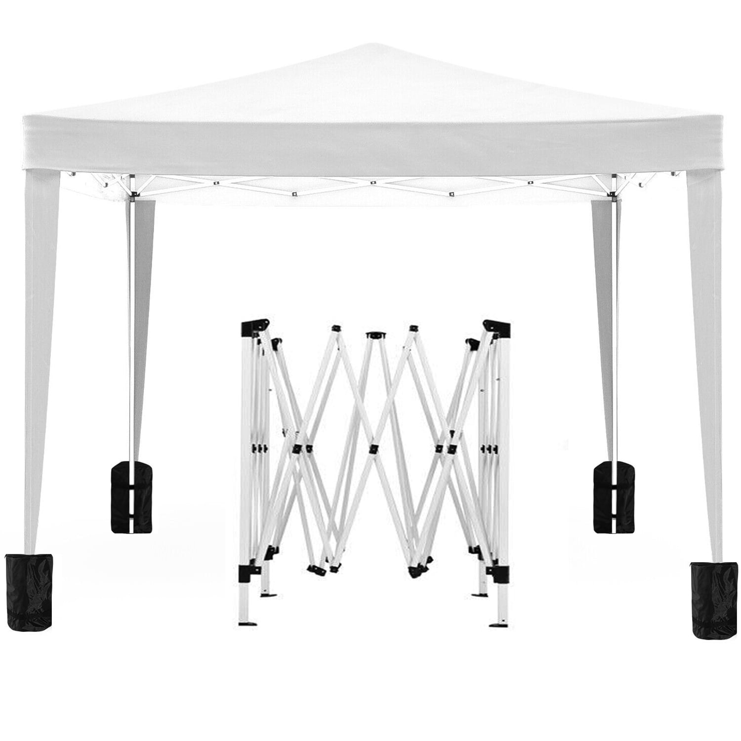 GVM10x10 EZ Pop Up Canopy Outdoor Portable Party Folding Tent with 4 Removable Sidewalls + Carry Bag + 4pcs Weight Bag GVM10x10 EZ Pop Up Canopy Outdoor Portable Party Folding Tent with 4 Removable Sidewalls + Carry Bag + 4pcs Weight Bag