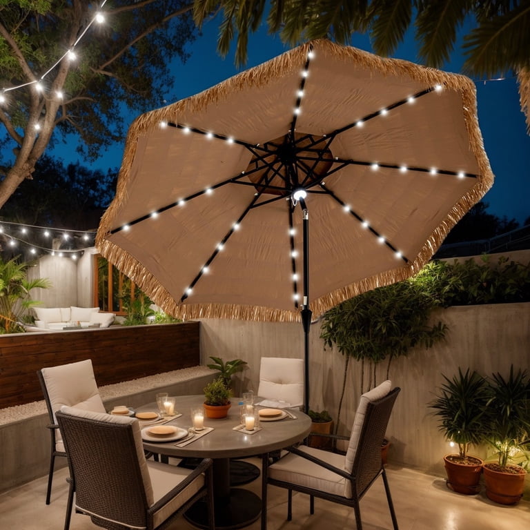 10 solar patio offset umbrella 10 ft Cantilever Patio Umbrella, Offset Outdoor Umbrella with Solar Light