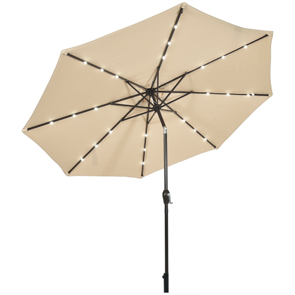 GVN 10' Solar LED Lighted Patio Market Umbrella Shade Tilt Adjustment Crank-Beige, Patio Offset Umbrella with Easy Tilt Adjustment, Cantilever Patio Umbrellas, Sunshade Umbrella Canopy GVN 10' Solar LED Lighted Patio Market Umbrella Shade Tilt Adjustment Crank-Beige, Patio Offset Umbrella with Easy Tilt Adjustment, Cantilever Patio Umbrellas, Sunshade Umbrella Canopy