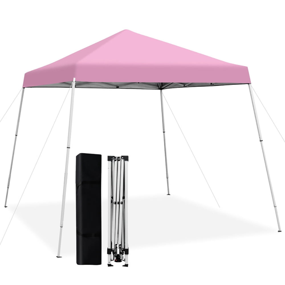 GVN 10 x 10 Feet Outdoor Instant Pop-up Canopy with Carrying Bag-Pink, Full Waterproof Outdoor Party Event Tents for Outside Party Waterproof Tent BBQ Shelter