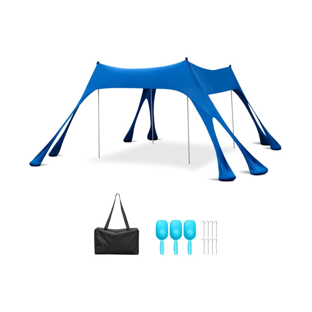 GVN 10 x 10 Feet Outdoor Sunshade Beach Canopy Tent for Camping-Blue, Easy Set up and Take Down, Carrying Bag for Outdoor Family Camping Fishing Yard Picnic GVN 10 x 10 Feet Outdoor Sunshade Beach Canopy Tent for Camping-Blue, Easy Set up and Take Down, Carrying Bag for Outdoor Family Camping Fishing Yard Picnic
