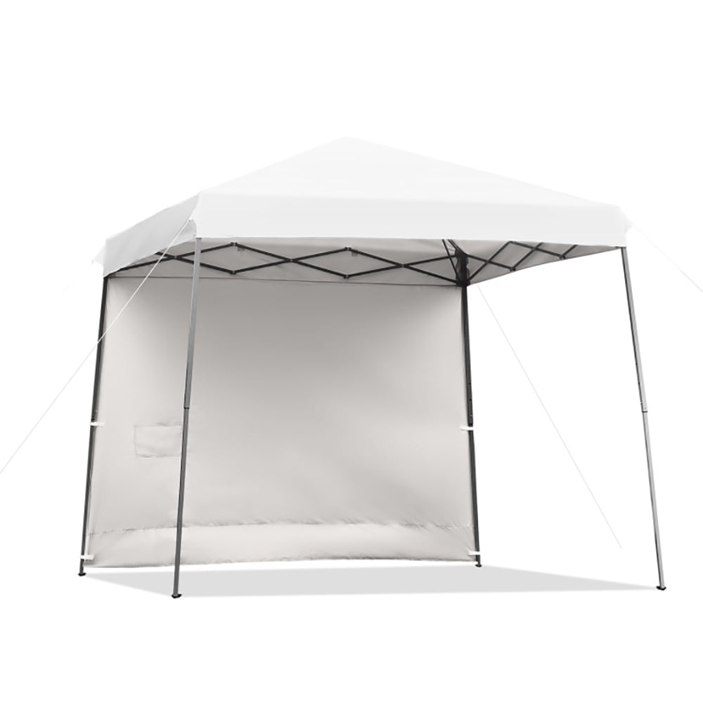 GVN 10 x 10 Feet Pop Up Tent Slant Leg Canopy with Detachable Side Wall-White, Full Waterproof Outdoor Party Event Tents for Outside Party Waterproof Tent BBQ Shelter