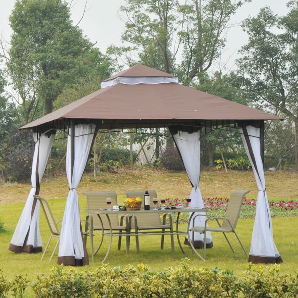 GVN 10Ft x 10Ft Outdoor Patio Gazebo Canopy Tent Coffee,Outdoor Pop up Canopy for Patio Outdoor Garden Events GVN 10Ft x 10Ft Outdoor Patio Gazebo Canopy Tent Coffee,Outdoor Pop up Canopy for Patio Outdoor Garden Events