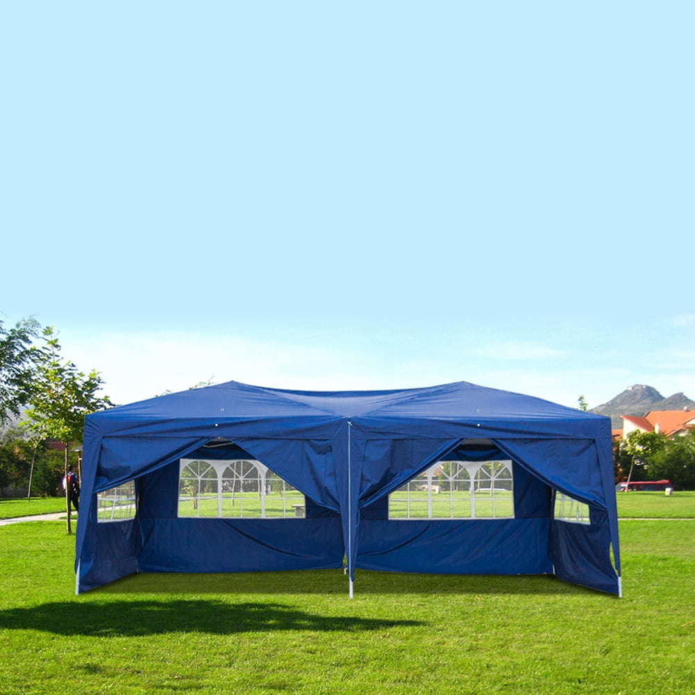 GVN 10x20 Outdoor Pop-up Canopy, Four Windows Practical Waterproof Folding Tent, UV Resistant Waterproof Canopy Tent for Outdoor Events, Patio Backyard, Blue GVN 10x20 Outdoor Pop-up Canopy, Four Windows Practical Waterproof Folding Tent, UV Resistant Waterproof Canopy Tent for Outdoor Events, Patio Backyard, Blue