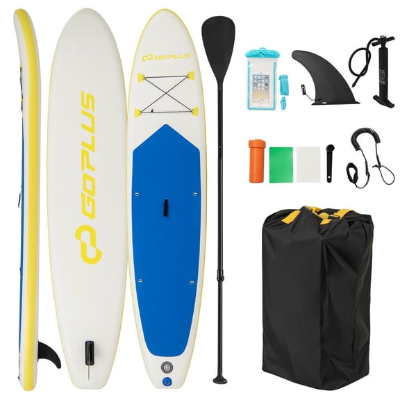 GVN 11 Feet Soft Top Surfboard with Accessories, Small Surfboard for Youth Adults-L, Yellow