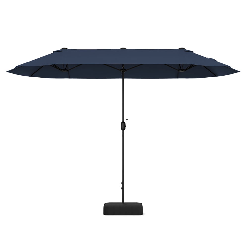 GVN 13 Feet Double-Sided Patio Twin Table Umbrella with Crank Handle-Navy, Patio Offset Umbrella with Easy Tilt Adjustment, Cantilever Patio Umbrellas, Sunshade Umbrella Canopy GVN 13 Feet Double-Sided Patio Twin Table Umbrella with Crank Handle-Navy, Patio Offset Umbrella with Easy Tilt Adjustment, Cantilever Patio Umbrellas, Sunshade Umbrella Canopy