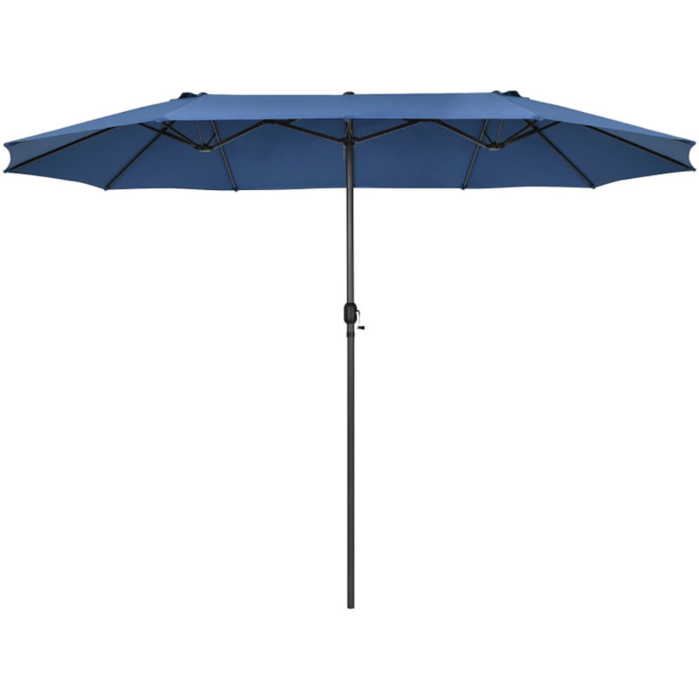 GVN 15 Feet Patio Double-Sided Umbrella with Hand-Crank System-Navy, Outdoor Table Umbrella, Outdoor Umbrella, Market Umbrella for Outdoor Patio Backyard Garden Lawn Sun Shade GVN 15 Feet Patio Double-Sided Umbrella with Hand-Crank System-Navy, Outdoor Table Umbrella, Outdoor Umbrella, Market Umbrella for Outdoor Patio Backyard Garden Lawn Sun Shade