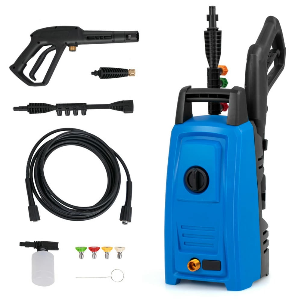 GVN 1900 PSI 1.8 GPM Electric Pressure Washer with 4 Quick Connect Nozzles-Blue