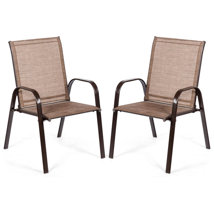 GVN 2 Pcs Patio Chairs Outdoor Dining Chair with Armrest-Brown, Outdoor Furniture Chairs for Backyard, Porch, Garden, Poolside GVN 2 Pcs Patio Chairs Outdoor Dining Chair with Armrest-Brown, Outdoor Furniture Chairs for Backyard, Porch, Garden, Poolside