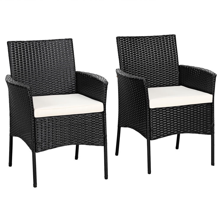 GVN 2 Pieces Patio Wicker Chairs with Cozy Seat Cushions, Outdoor Furniture Chairs for Backyard, Porch, Garden, Poolside GVN 2 Pieces Patio Wicker Chairs with Cozy Seat Cushions, Outdoor Furniture Chairs for Backyard, Porch, Garden, Poolside