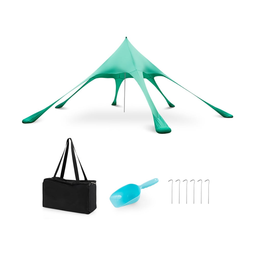 GVN 20 x 20 Feet Beach Canopy Tent with UPF50+ Sun Protection and Shovel-Green, Easy Set up and Take Down, Carrying Bag for Outdoor Family Camping Fishing Yard Picnic GVN 20 x 20 Feet Beach Canopy Tent with UPF50+ Sun Protection and Shovel-Green, Easy Set up and Take Down, Carrying Bag for Outdoor Family Camping Fishing Yard Picnic
