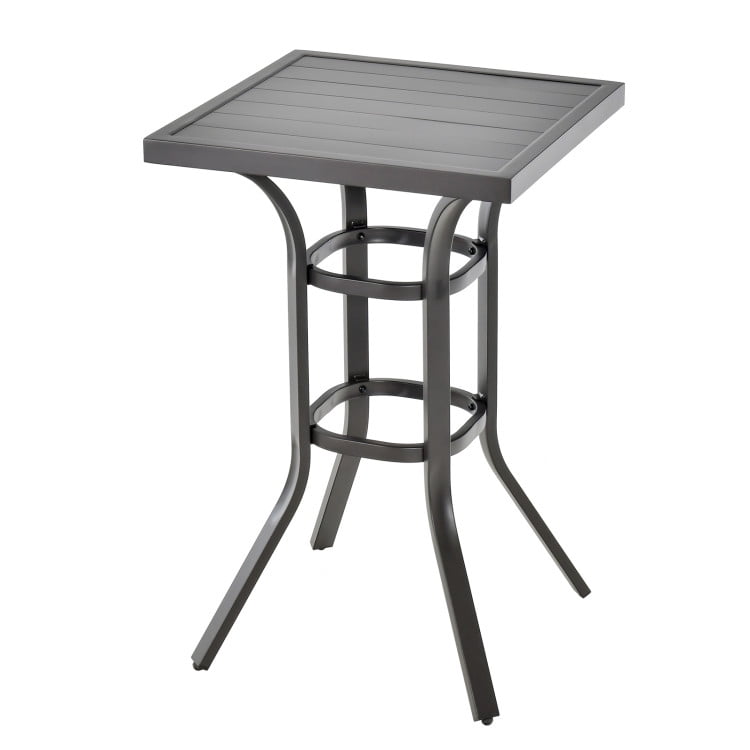 GVN 24 Inch Patio Bar Height Table with Aluminum Tabletop and Adjustable Foot Pads, Outdoor Furniture Chairs for Backyard, Porch, Garden, Poolside GVN 24 Inch Patio Bar Height Table with Aluminum Tabletop and Adjustable Foot Pads, Outdoor Furniture Chairs for Backyard, Porch, Garden, Poolside