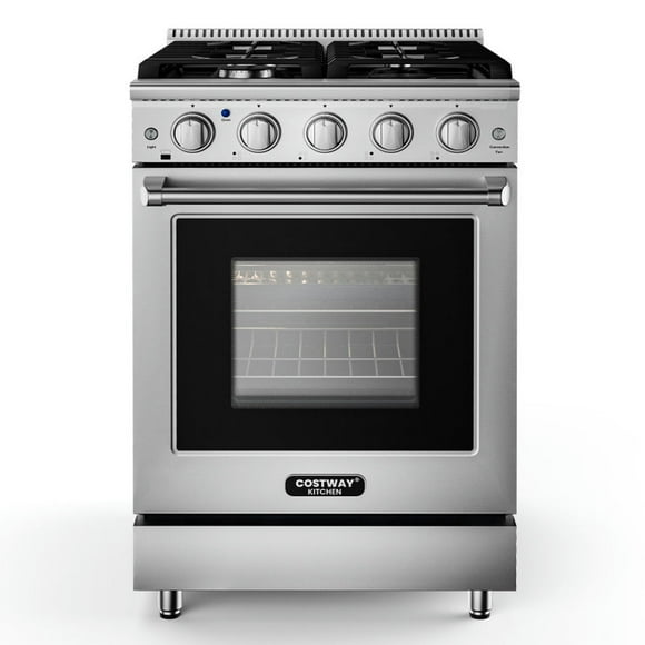 GVN 24 Inches Freestanding Natural Gas Range with 4 Burners Cooktop