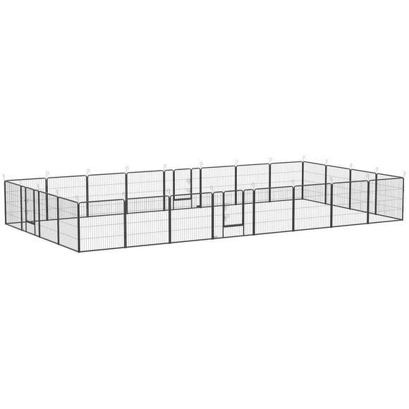 GVN 24 Panel Dog Playpen for Small and Medium Dogs with Lockable Door, 15.7' x 15.7' x 2.6'