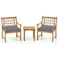 thumbnail image 1 of GVN 3 Piece Wood Patio Furniture Set with Seat Cushions and Acacia Wood Frame-Gray, 1 of 6