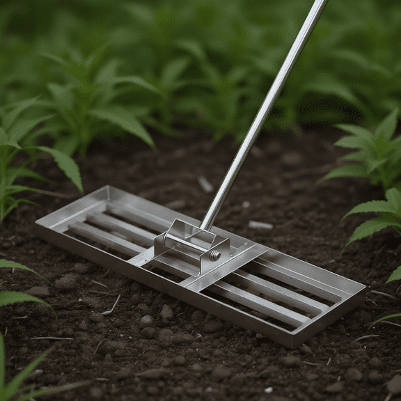 GVN 30 x 10 Inch Lawn Leveling Rake with Ergonomic Handle-Silver