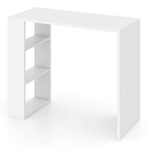 GVN 36Inch Computer Desk with 3 Open Shelves, Study Writing Table for Home Office, Living Room, Study Room, Bedroom, White