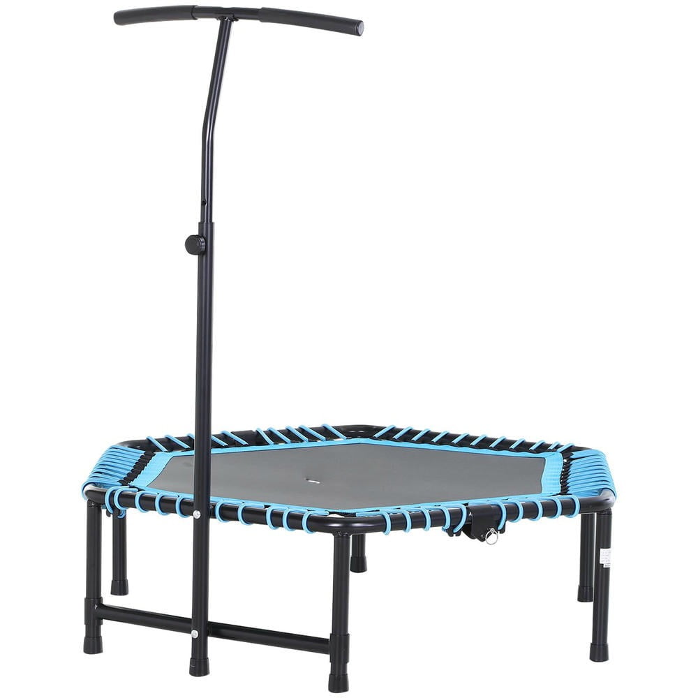 GVN 4.5ft Trampoline with 3-Level Adjustable T-Bar, Outdoor Trampoline with Portable & Foldable Great for Adults Kids Working Out, Blue
