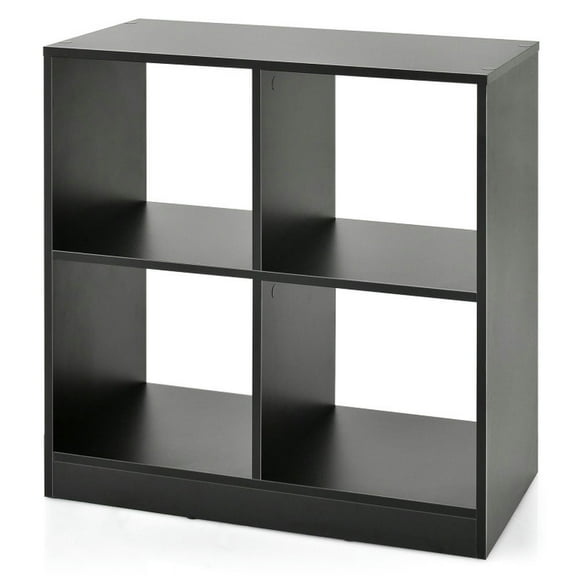 GVN 4-Cube Kids Bookcase with Open Shelves-Black, Toy Organizers and Storage for Kids, Boys, Girls, Nursery
