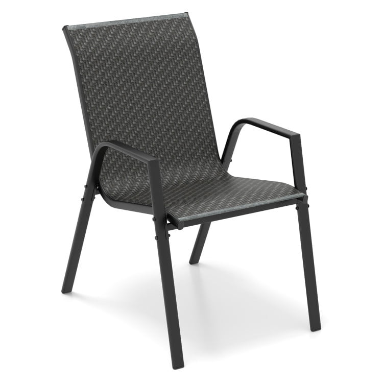GVN 4 Piece Patio Rattan Dining Chairs with Wicker Woven Seat and Back for Backyard Front Porch-Brown, Outdoor Furniture Chairs for Backyard, Porch, Garden, Poolside GVN 4 Piece Patio Rattan Dining Chairs with Wicker Woven Seat and Back for Backyard Front Porch-Brown, Outdoor Furniture Chairs for Backyard, Porch, Garden, Poolside