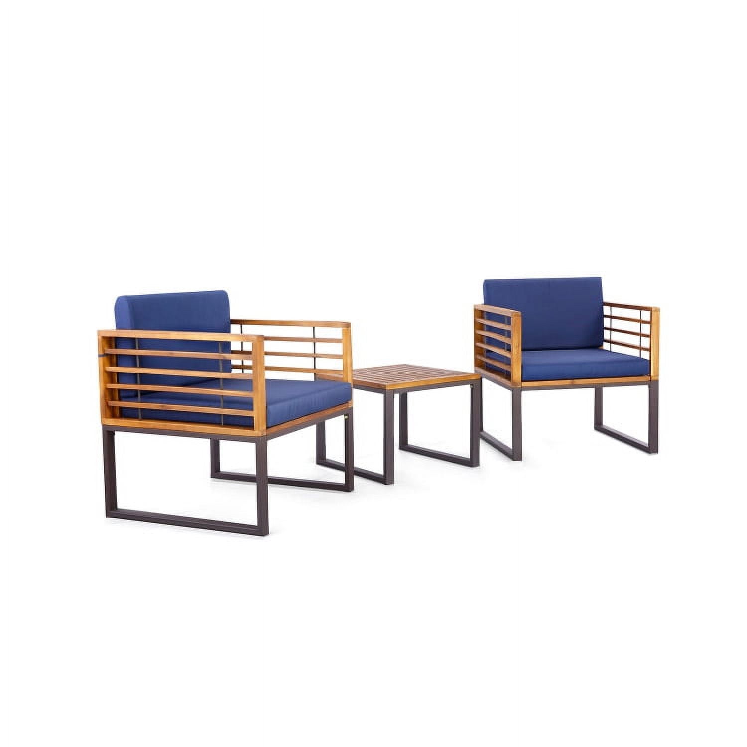 GVN 4 Pieces Rattan Conversation Set, Patio Conversation Sets with Tempered Glass Coffee Table-Navy GVN 4 Pieces Rattan Conversation Set, Patio Conversation Sets with Tempered Glass Coffee Table-Navy