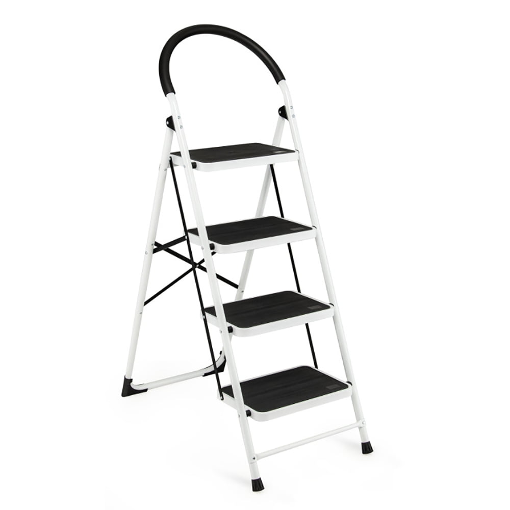 GVN 4-Step Folding Ladder with Anti-Slip Pedal Platform 330Lbs Capacity, Capacity Steel Ladder for Household and Office GVN 4-Step Folding Ladder with Anti-Slip Pedal Platform 330Lbs Capacity, Capacity Steel Ladder for Household and Office