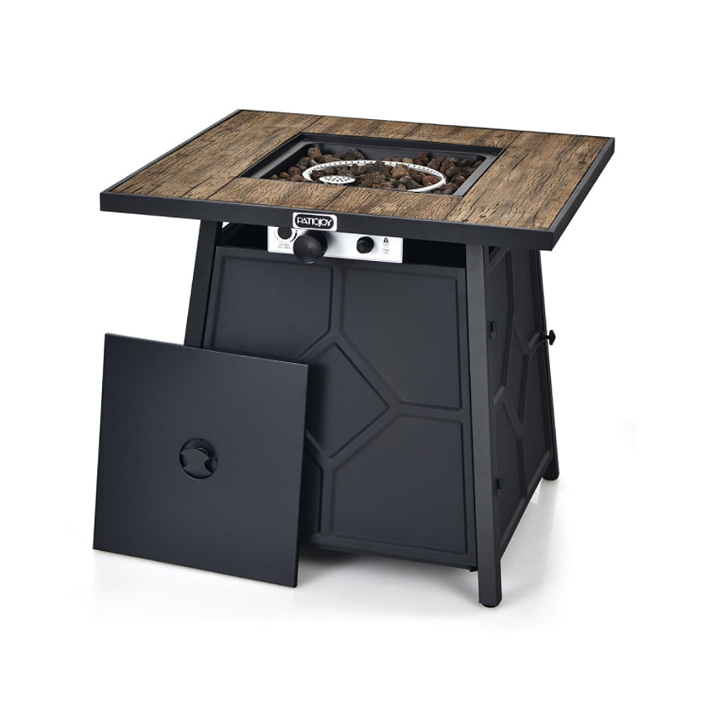 GVN 40 000 BTU 28 Inches Propane Gas Fire Pit Table With Cover, Outdoor Fire Pit for Outdoor, Outside Patio Deck and Garden
