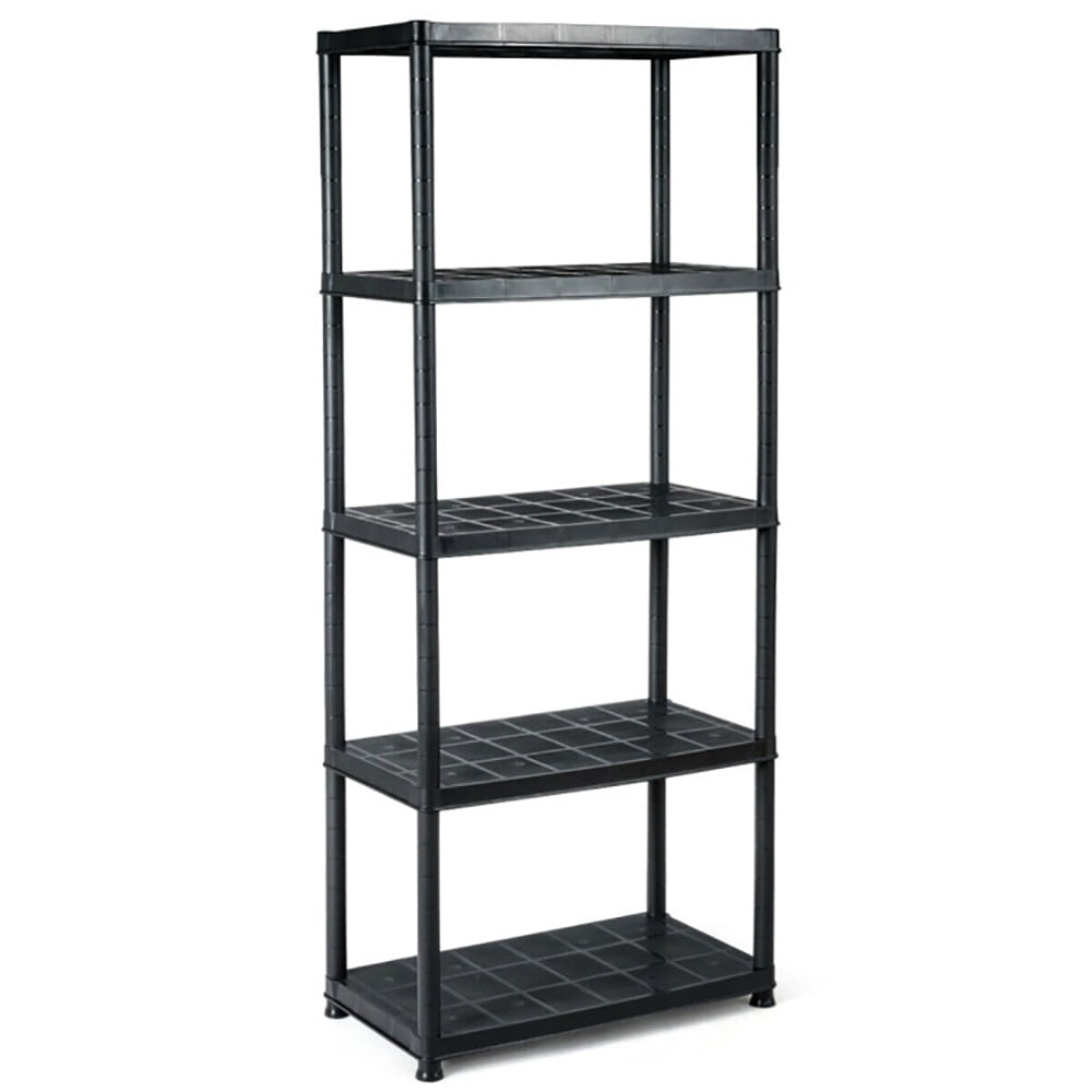 GVN 5-Tier Storage Shelving Freestanding Heavy Duty Rack in Small Space or Room Corner, Heavy Duty Garage Shelves Metal Organizer Utility Rack