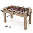 thumbnail image 1 of GVN 54 Inches Full Size Foosball Table with Legs 2 Balls and 2 Foldable Cup Holders for Kids Teens Adults-Natural, 1 of 10