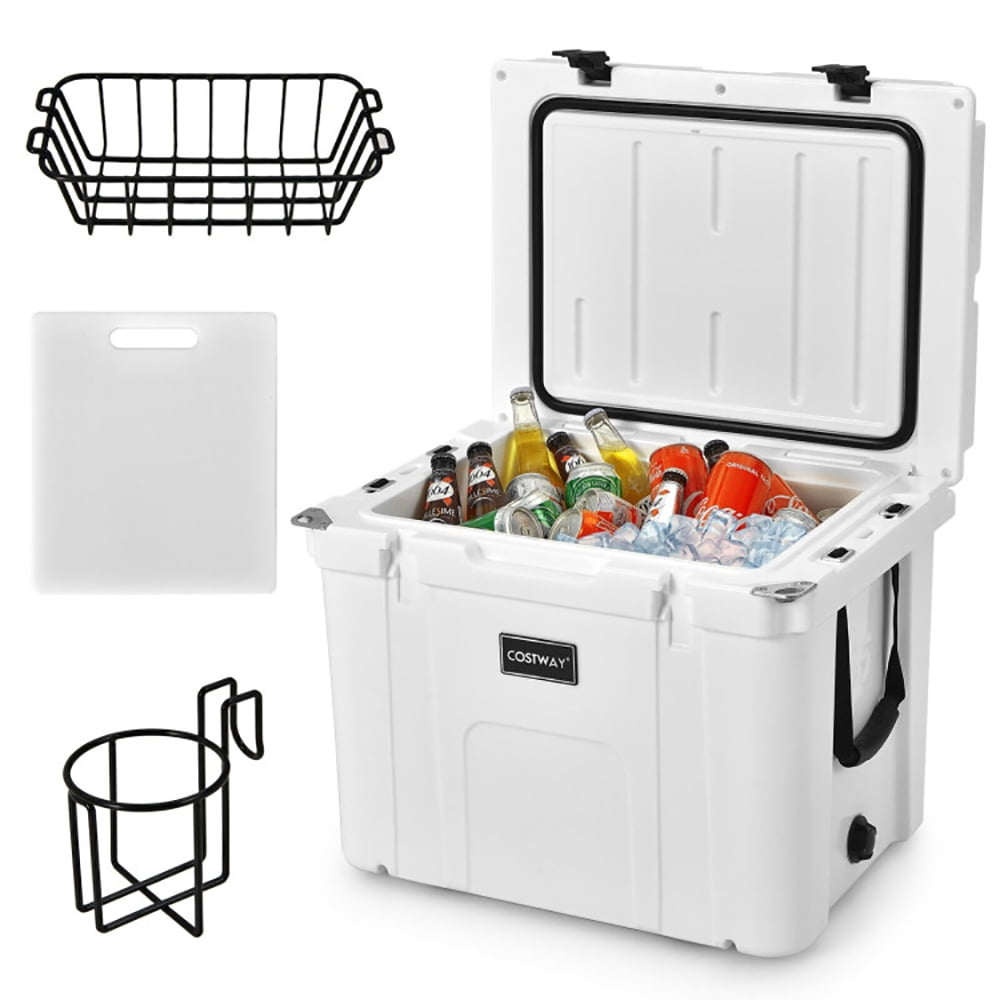 GVN 55 Quart Cooler Portable Ice Chest with Cutting Board Basket for Camping, Portable Freezer for Camping, Truck, RV, Travel, Boat and Home Use GVN 55 Quart Cooler Portable Ice Chest with Cutting Board Basket for Camping, Portable Freezer for Camping, Truck, RV, Travel, Boat and Home Use
