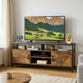 thumbnail image 1 of GVN 58 Inch Industrial TV Stand with Cabinets and Adjustable Shelf for TVs up to 65 Inch-Rustic Brwon, 1 of 10