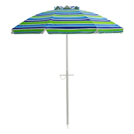 GVN 6.5 Feet Beach Umbrella with Sun Shade and Carry Bag without Weight Base-Green, Travel Beach Umbrella, Beach Umbrellas for Sand Heavy Duty Wind Portable Beach Umbrella