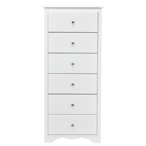 GVN 6 Drawers Chest Dresser Clothes Storage Bedroom Furniture Cabinet-White, Bathroom Cabinet Storage for Entryway Storage, Home Office Furniture